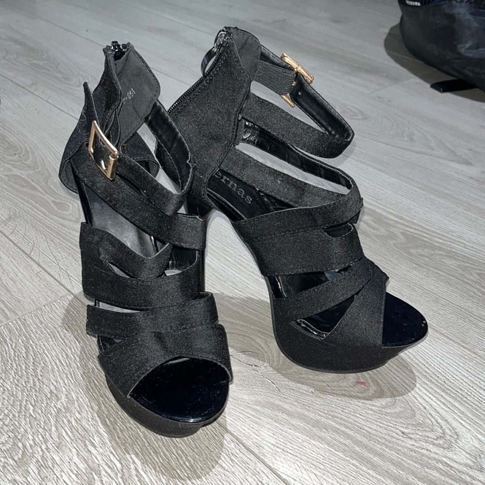 Black Strappy Stilettos